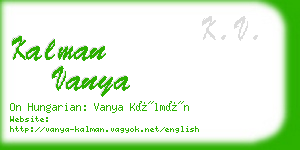 kalman vanya business card